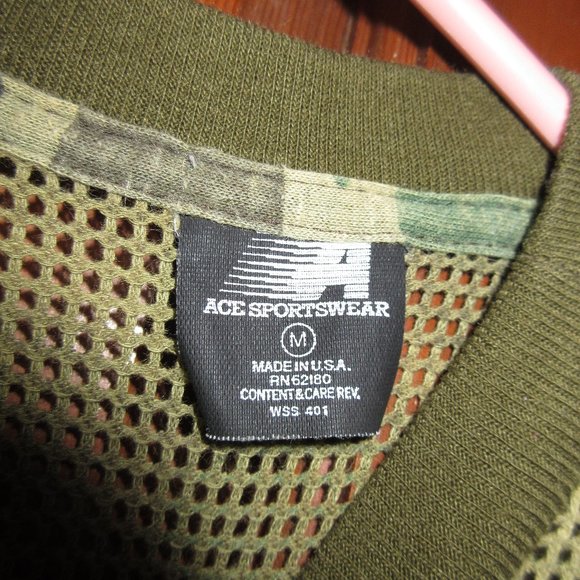 Army Green Long Sleeve T-Shirt Net Medium - Picture 2 of 4